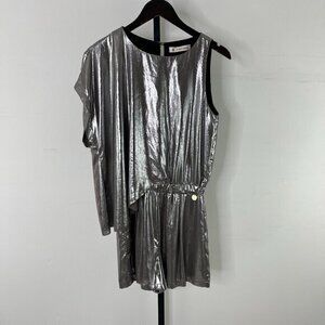 A. Mangano Women's Boat Neck Silver Green Tuta Carol Asymmetrical Suit Size 42